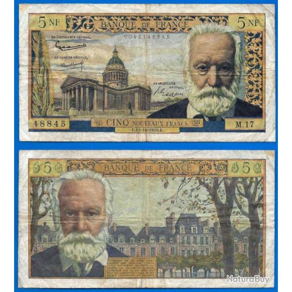 France 5 Nouveaux Francs 1959 Victor Hugo Billet Franc Frcs Frc Frs