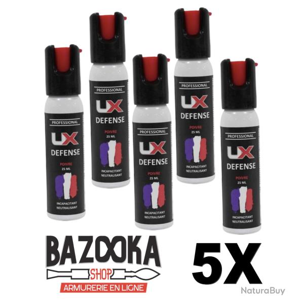 5X BOMBE UX 25ML GEL POIVRE CAPOT 1/4 DE TOUR - Umarex