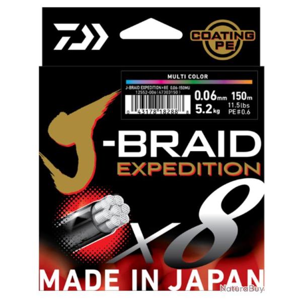 Tresse Daiwa J-Braid Exp X8 Dark Green 150m 7kg 150m 0,10mm Dark Green