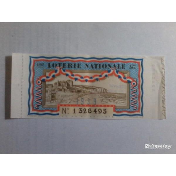 ancien billet loterie Nationale 12� tranche de 1939
