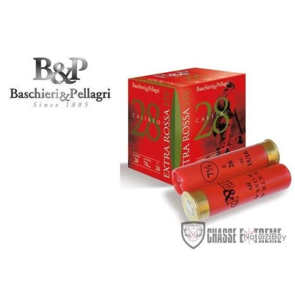 Boite de 25 Cartouches B&P Extra Rossa Hv 26G Cal 28/70 Pb 7.5
