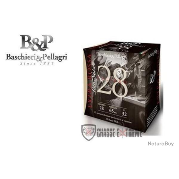 Boite de 25 Cartouches B&P Extra Rossa Low Noise 32G Cal 28/65 Pb 11