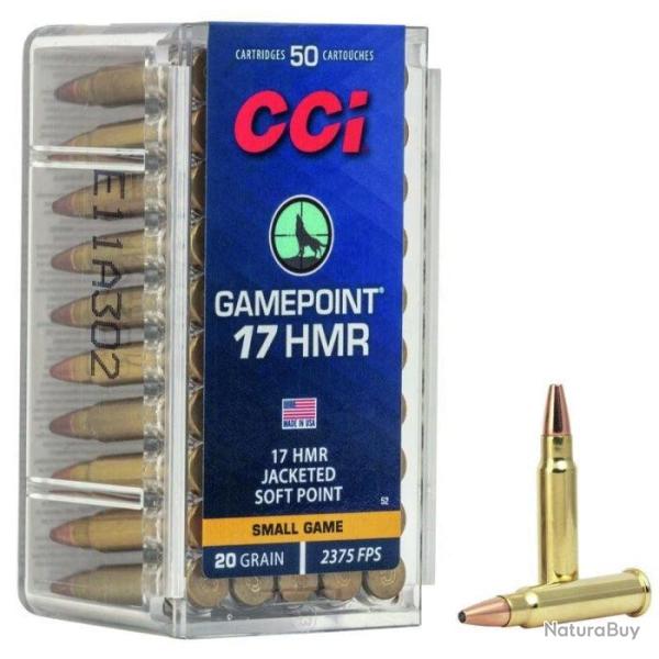 Balles CCI Gamepoint Jacket Hollow Point - Cal. 17 HMR - Boite de 50 - 17 HMR / Par 10