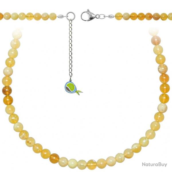 Collier en opale jaune - Perles rondes 6 mm - 55 cm