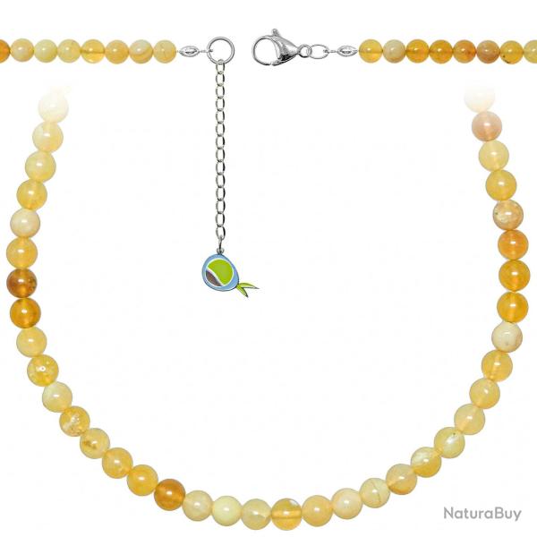 Collier en opale jaune - Perles rondes 6 mm - 90 cm
