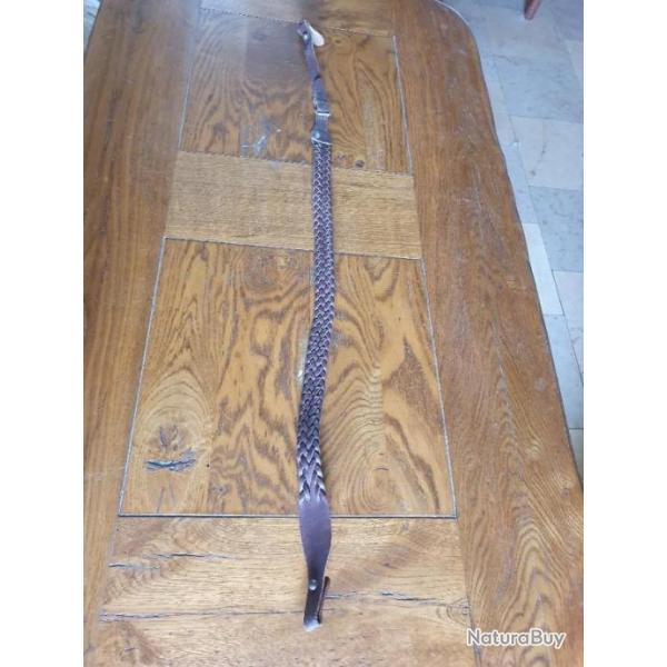 Bretelle tress�e en cuir marron occasion