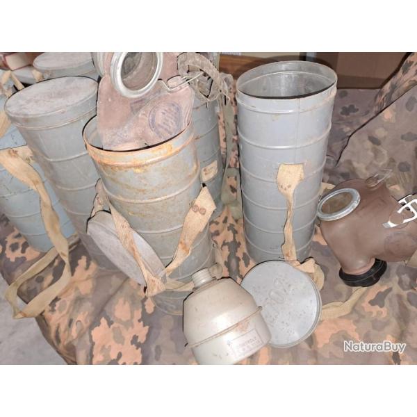 Authentique masque � gaz arm�e belge WW2 Mle L702 ( appareil respiratoire ) WWII
