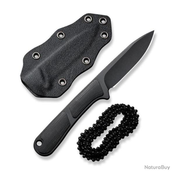 Couteau CIVIVI Mini Elementum Neck Lame Acier Nitro-V Black Manche G10 Etui Kydex CIVC230101