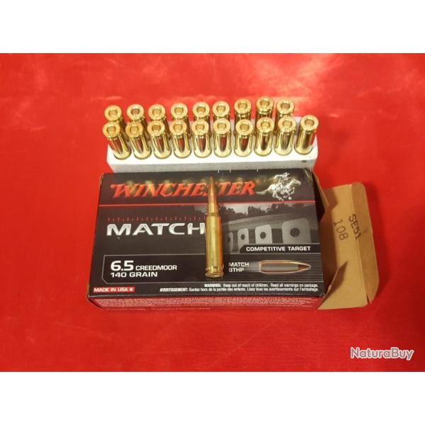 CARTOUCHES WINCHESTER CAL. 6.5 CREEDMOOR MATCH