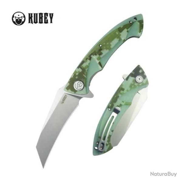 Couteau Kubey Anteater Nest Camo Manche G10 Lame Acier Sandblast 14C28N IKBS Linerlock Clip KUB212J