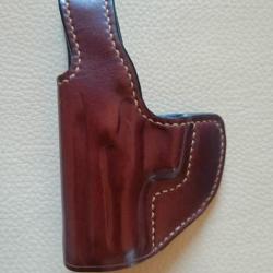 holster SIG mod&egrave;les 2022 et P.320, cuir marron, Gaucher, Cross-draw (OWB)