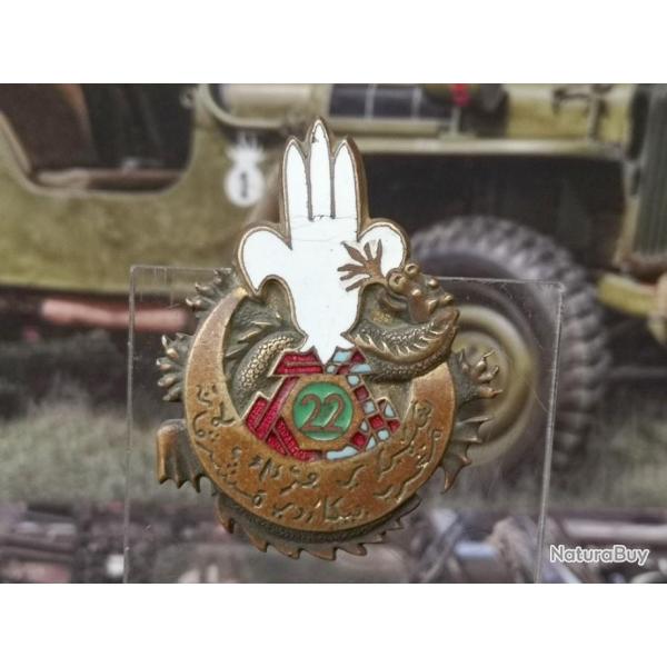 22� Bataillon de Tirailleurs Alg�riens en Extr�me Orient  Arthus Bertrand Paris + poin�on