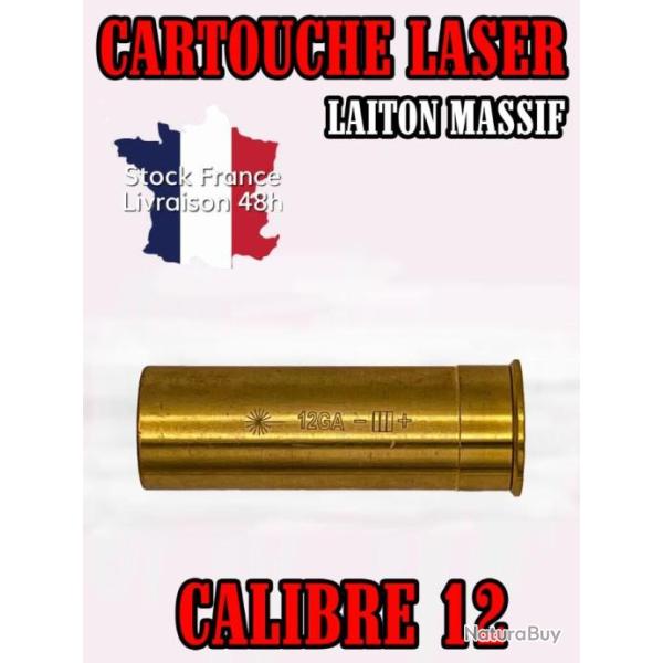 Cartouche laser de r�glage calibre 12 en laiton massif - Envoi rapide depuis la France