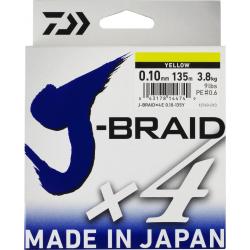 Tresse J-Braid X4E 135M Jaune 0.19mm / 10.2kg