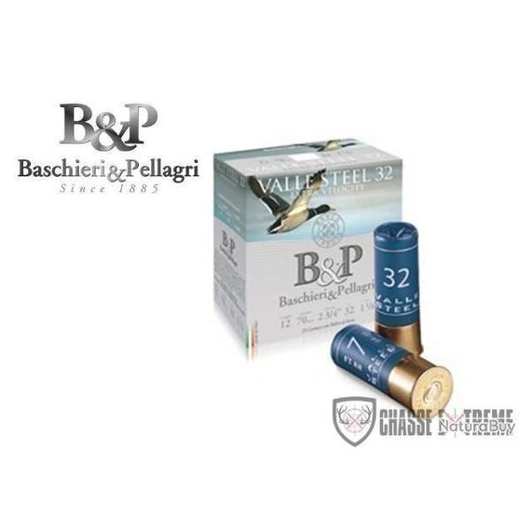 25 Cartouches B&P Valle Steel Hv 32Gr Cal 12/70 Pb 5