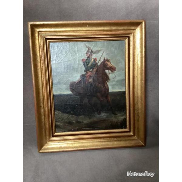 toile 19 eme siecle  dragon  � cheval.originale