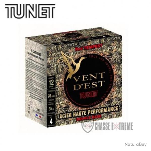 25 cartouches TUNET Vent D'est Red Tempest HP 35G Cal 12/76 Pb N 4 Acier