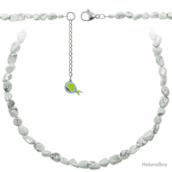 Collier en howlite - Perles roul�es 5 � 8 mm - 50 cm