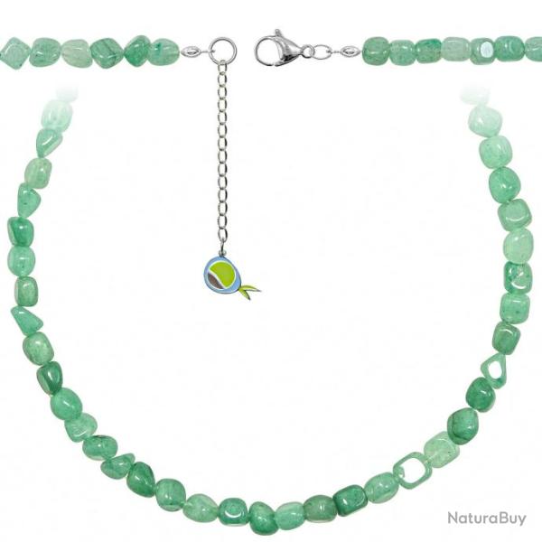 Collier en aventurine verte - Perles roul�es 5 � 8 mm - 60 cm