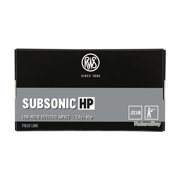 Cartouches RWS subsonic HP Calibre 22LR - Boite de 50 unit�s