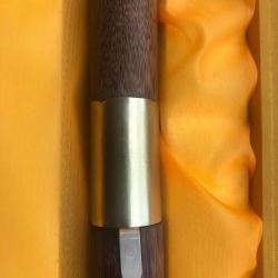 Canne &Eacute;p&eacute;e en Bois de Rose et Acier T10. Tranchant affut&eacute;. Fait main dans notre forge traditionnelle
