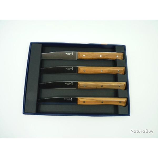 Set 4 opinel inox manche en bois d'olivier