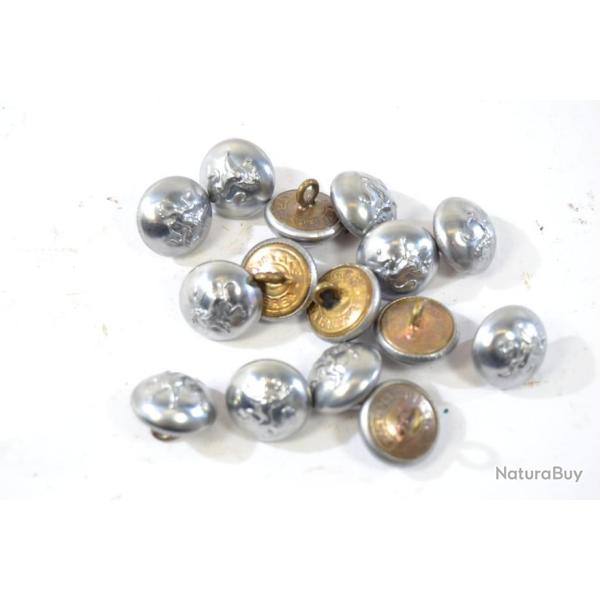 Lot anciens boutons de veste de garde champ�tre Belge. Belgique. Policier rural