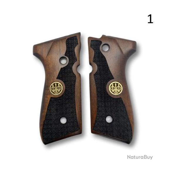 Plaquette poign�e en bois v�ritable pour Beretta F92, 92 A1, 92G, 92FS, 96, 96A1, M9, M9A1, Yavuz16