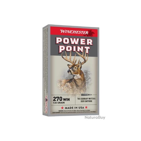 Balles Winchester Super X Power Point CAL.270 Win. 130gr 8.42g PAR 20