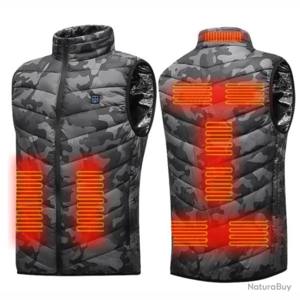 Veste chauffante camouflage d'hiver �lectrique pour homme