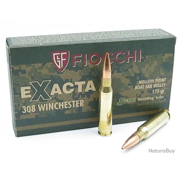 Cartouches FIOCCHI Exacta Cal.308win 175grs