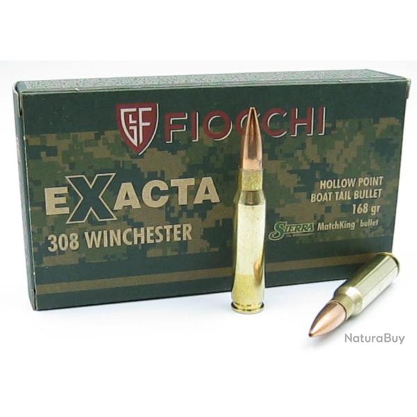 Cartouches FIOCCHI Exacta Cal.308win 168grs