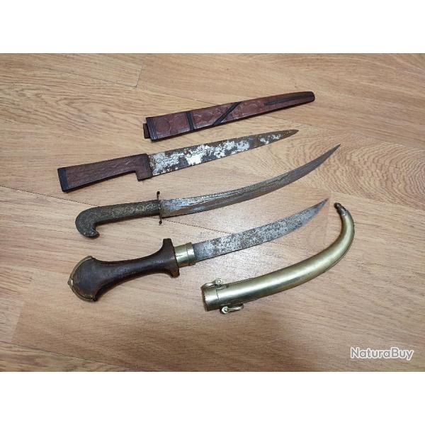 Lot couteaux / dagues ethniques Africains Afrique Maroc Dague collection Arabe Maghreb Turquie turc