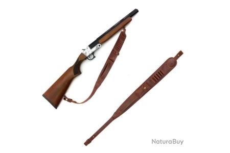 Tourbn Sangle de Fusil à élingue en Cuir et PU rembourrée et antidérapante avec émerillons Marron 97x6.5cm