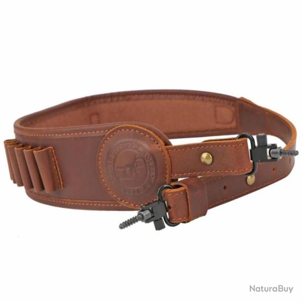 Tourbon Sangle Pour Fusil De Chasse En Cuir Avec 2 Attaches - LIVRAISON GRATUITE !!