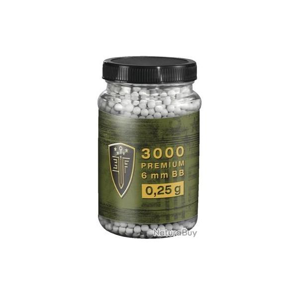 POT DE 3000 BILLES PLASTIQUES �LITE FORCE PREMIUM CAL. 6 MM 0,25G BLANC