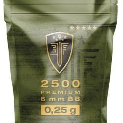 Sachet de 2500 Billes Plastique &Eacute;lite Force Premium CAL. 6mm 0,25G Blanc