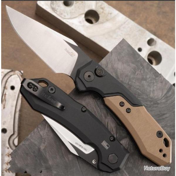 Couteau Automatique Kershaw Launch 19 Lame Acier CPM-154 Manche Black/Brown G10/Alu USA KS7851