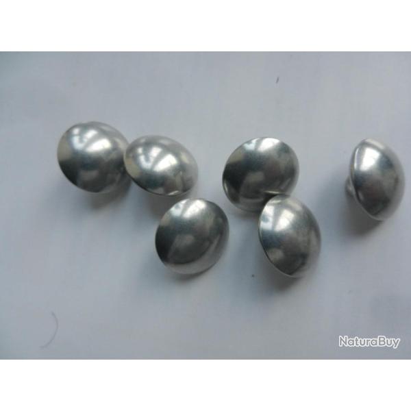 lot de 6 boutons d'uniforme militaire tout alu diam�tre 20 mm