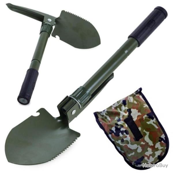 Combin� Pelle Pioche Scie Boussole Ouvre Bo�te 5 en 1 Survie Jardinage D�tection