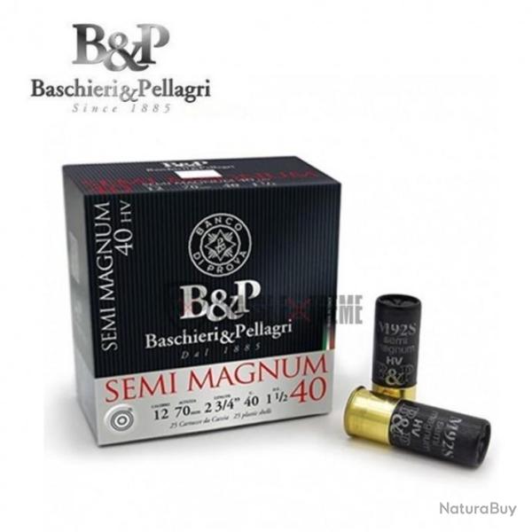 Boite de 25 Cartouches B&P Semi Magnum 40G Cal 12/70 Pb 5