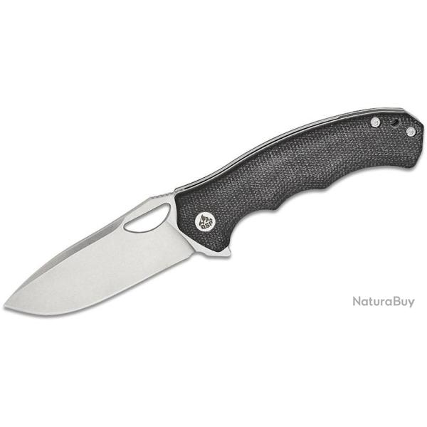 Couteau QSP Gorilla Black Manche Micarta Lame Acier 14C28N SW IKBS Linerlock Clip QS153A1