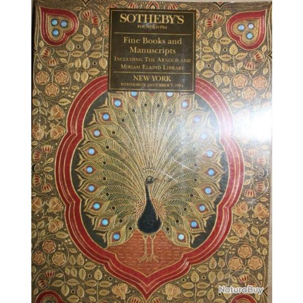 Fine Books and Manuscripts Including the Arnold and Miriam Elkind Library