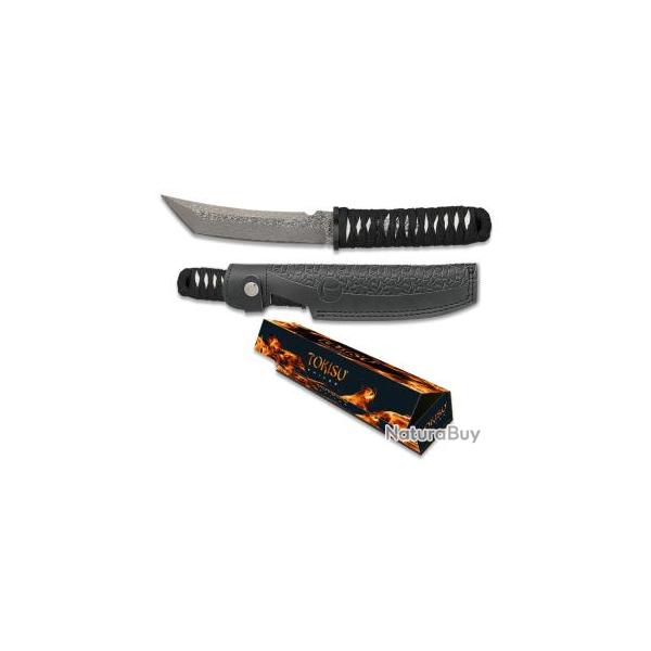 Couteau Tokisu Damas CNC. �tui cuir