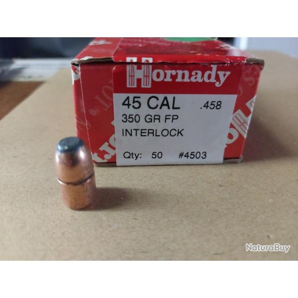 Ogives Hornady Cal 45  350gr FP