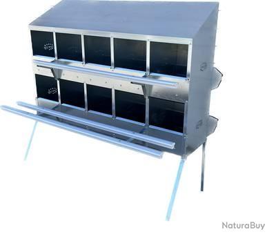 Nid pondoir pour poules en métal - nids inclinés à fixation murale, 4