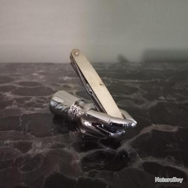 ancien petit couteau de poche EXTRA PLAT  en laiton