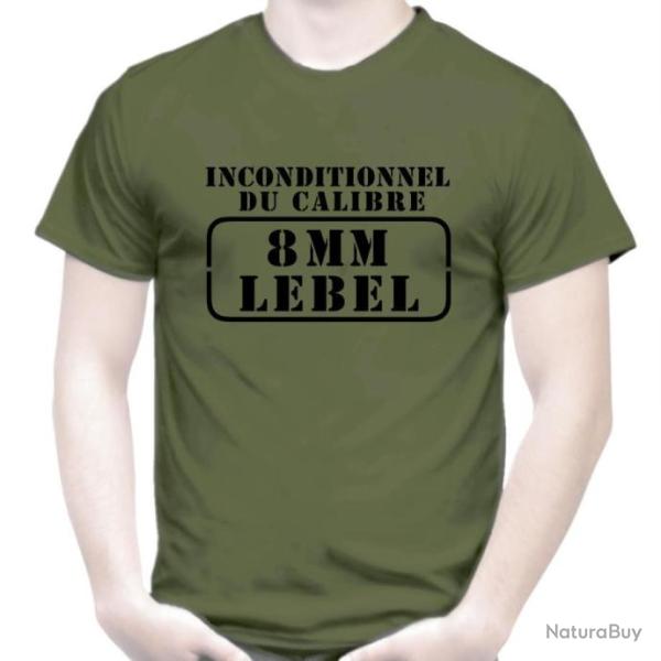 T-SHIRT INCONDITIONNEL DU CALIBRE 8 MM LEBEL - cartouche 1886 Fusil Tir TAR PNF2 Arme r�glementaire