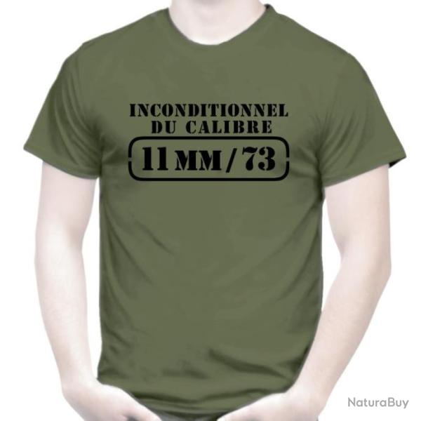 T-SHIRT - INCONDITIONNEL DU CALIBRE 11 MM / 73 - cartouche Revolver Tir PNF2 MAS 1873 Poudre noire