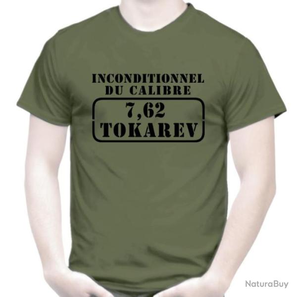 T-SHIRT - INCONDITIONNEL DU CALIBRE 7,62 TOKAREV  - 7,62X25 mm TT URSS carabine cartouche Tir Russe